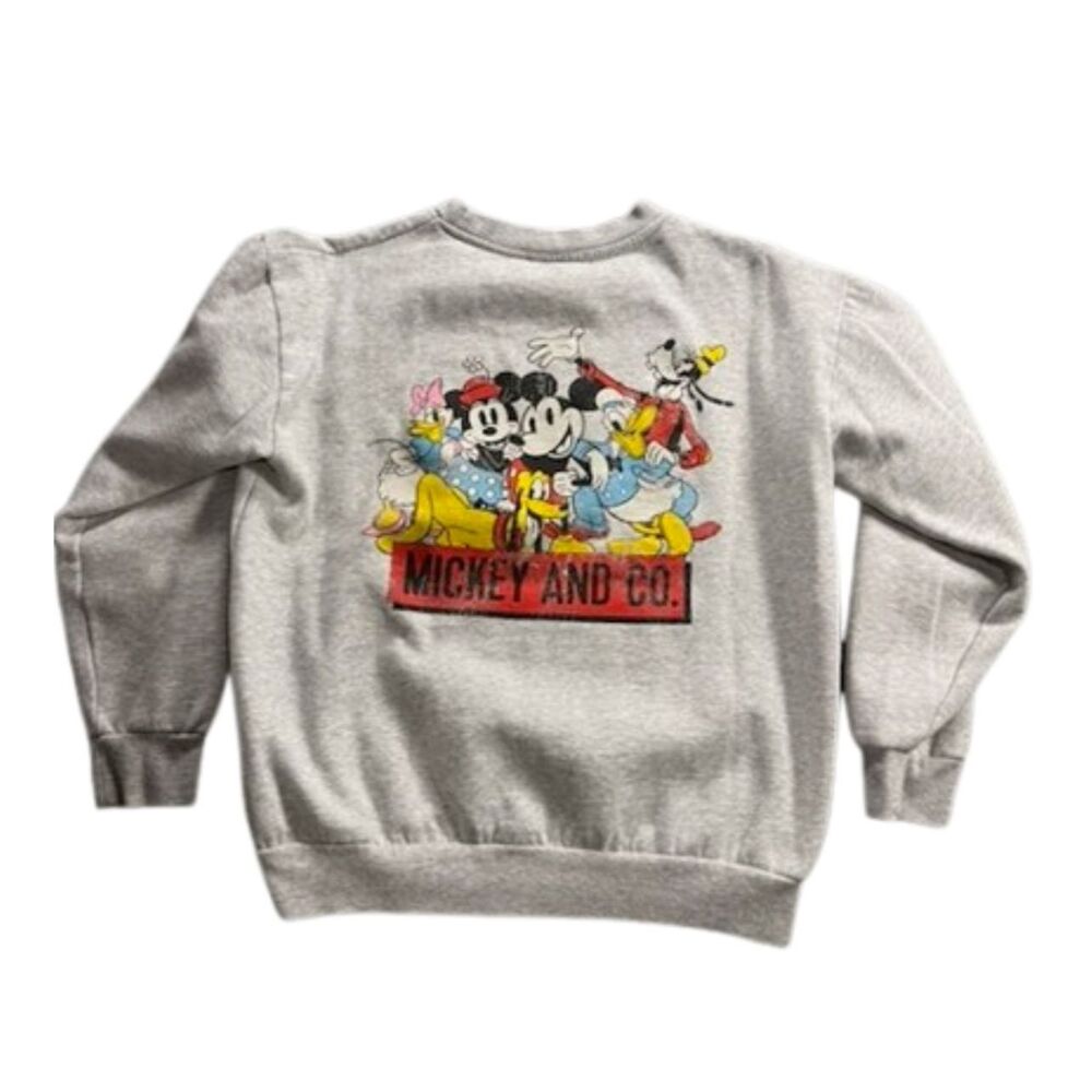 Disney Mickey & Co Crewneck Sweatshirt Faded Mickey Mouse Friends Adult Small